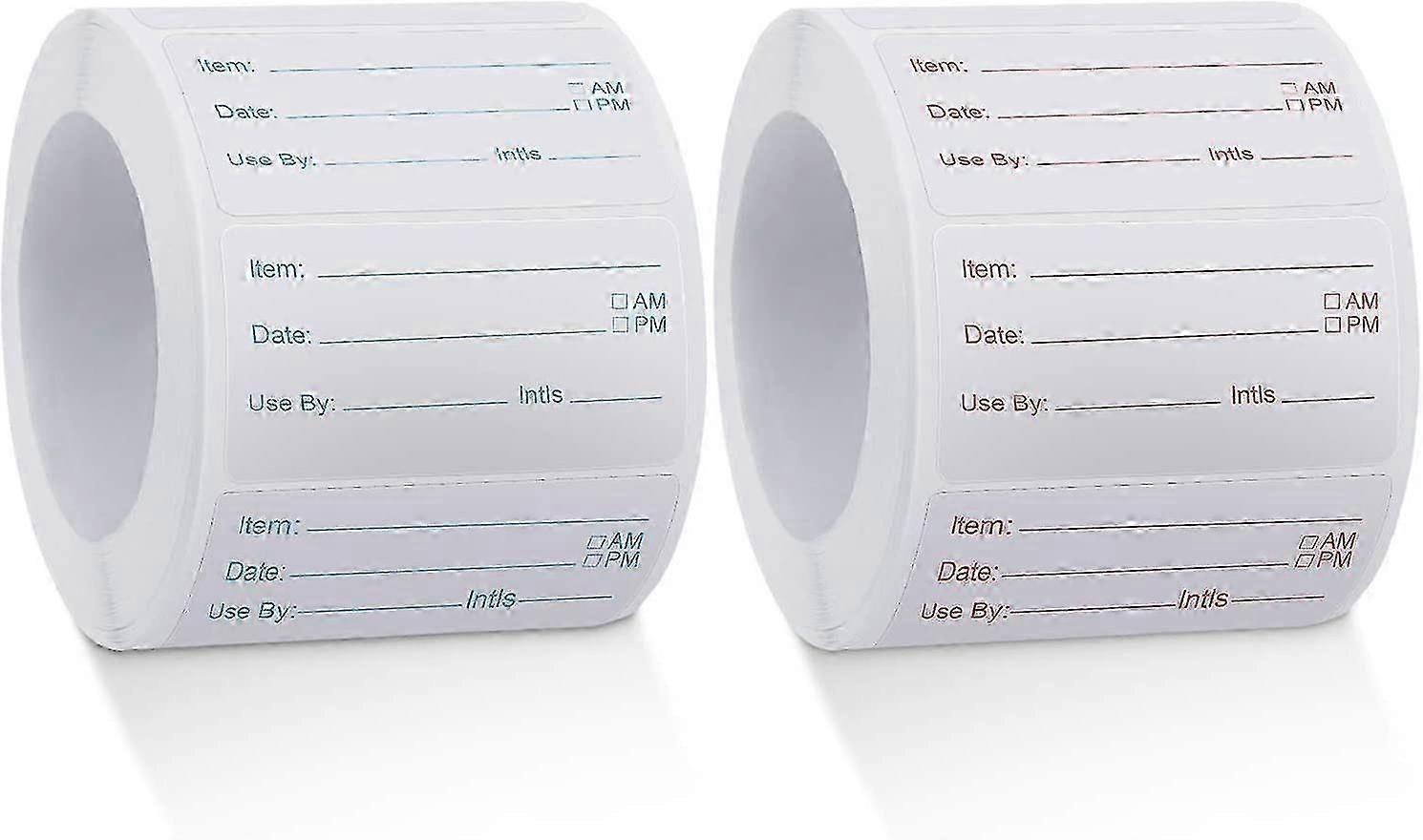 2 Rolls 1000 Pieces Dissolvable Food Labels Food Canning Removable Stickersred And Blue