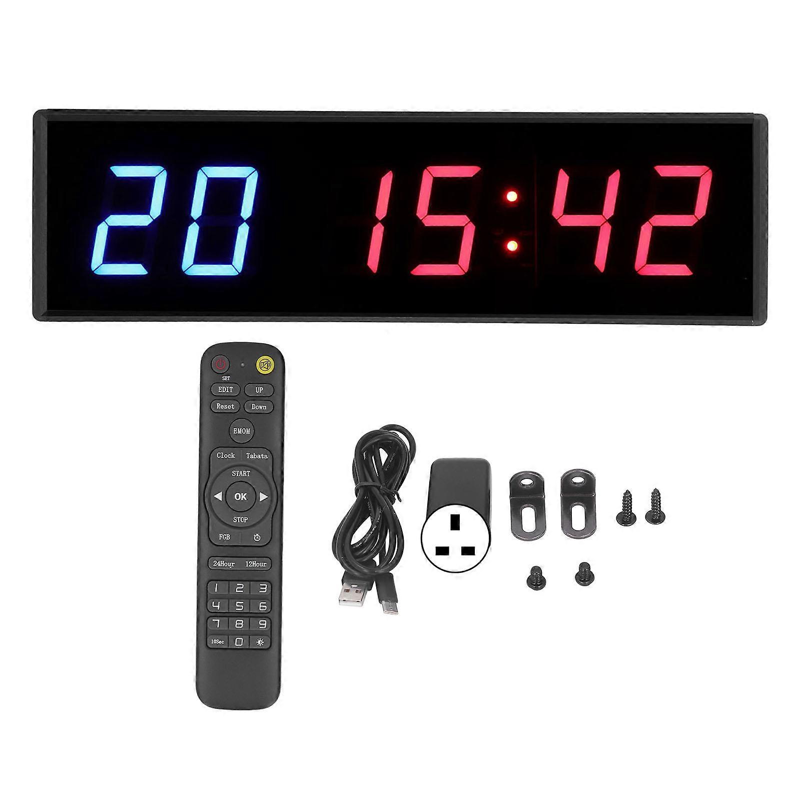 2.3in 6 Digit LED Timer with Remote Control Digital Timing Countdown Interval Timer AC 110‑240V UK Plug