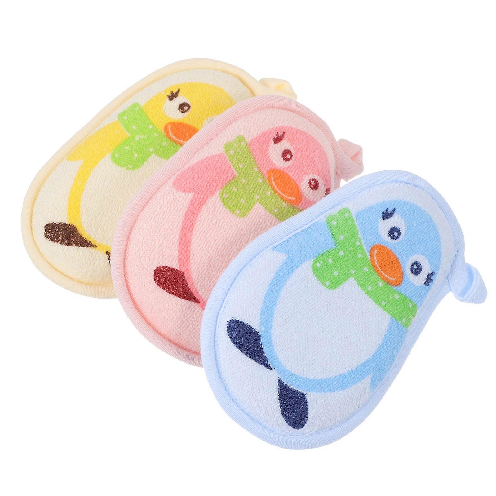 Comfortable Baby Shower Tools Bath Sponge for Infants Pink 19x13cm Durable 3Pcs