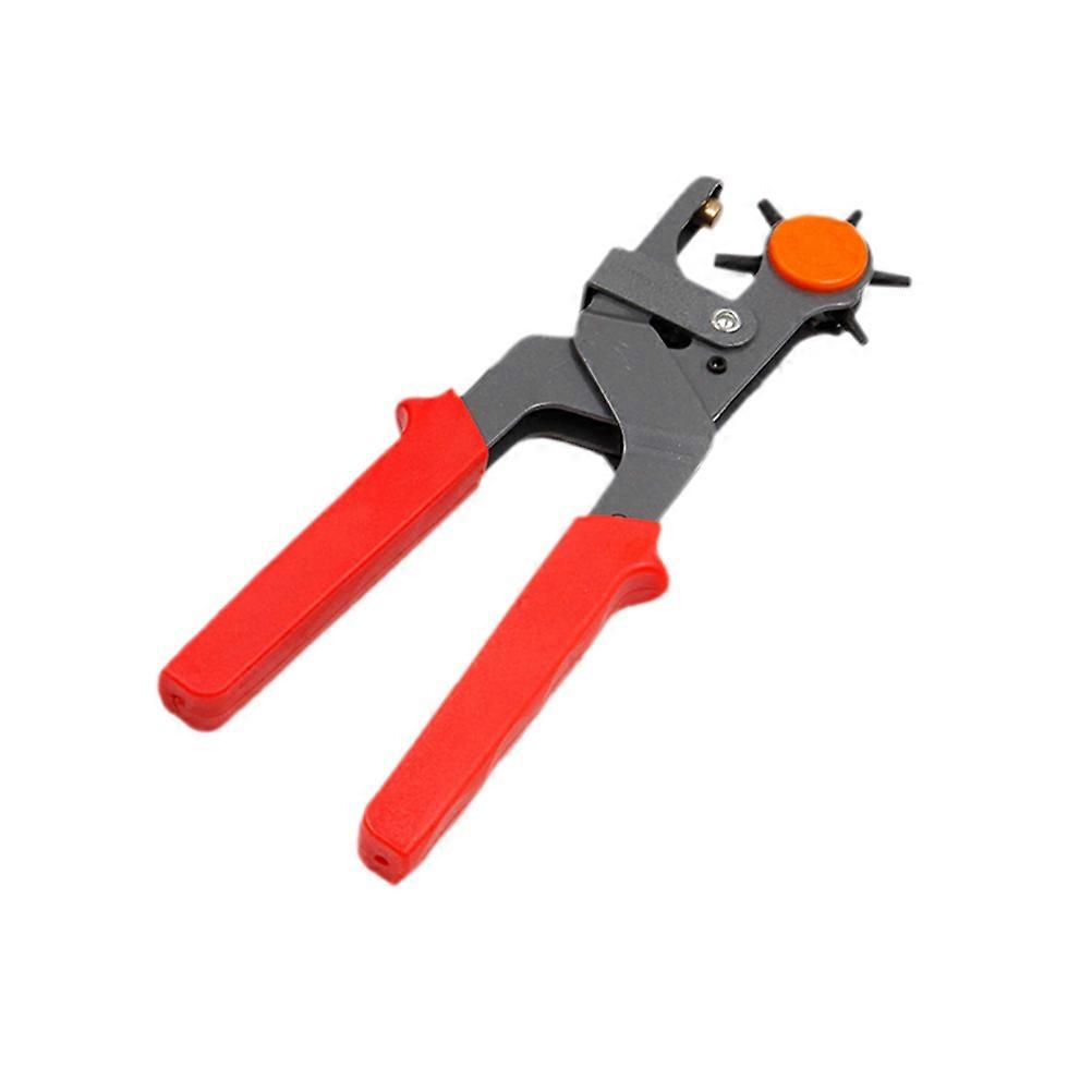 Revolving Punch Plier Kit for Belt Punching Use Made of Carbon Steel with ABS Red 6 Hole Sizes Available