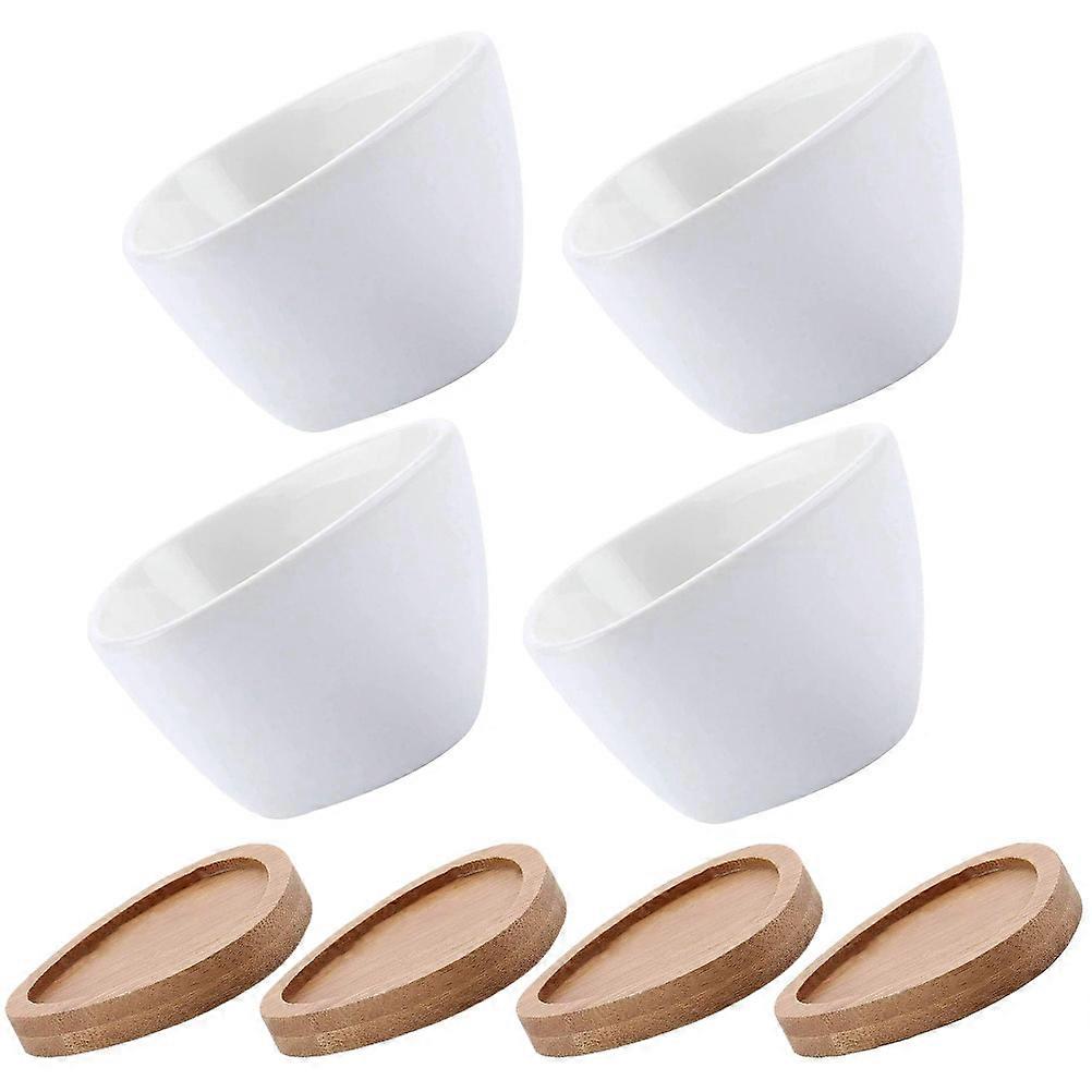 Creative White Ceramic Planter with Tray for Succulents Cactus and Small Flowers Great for Home