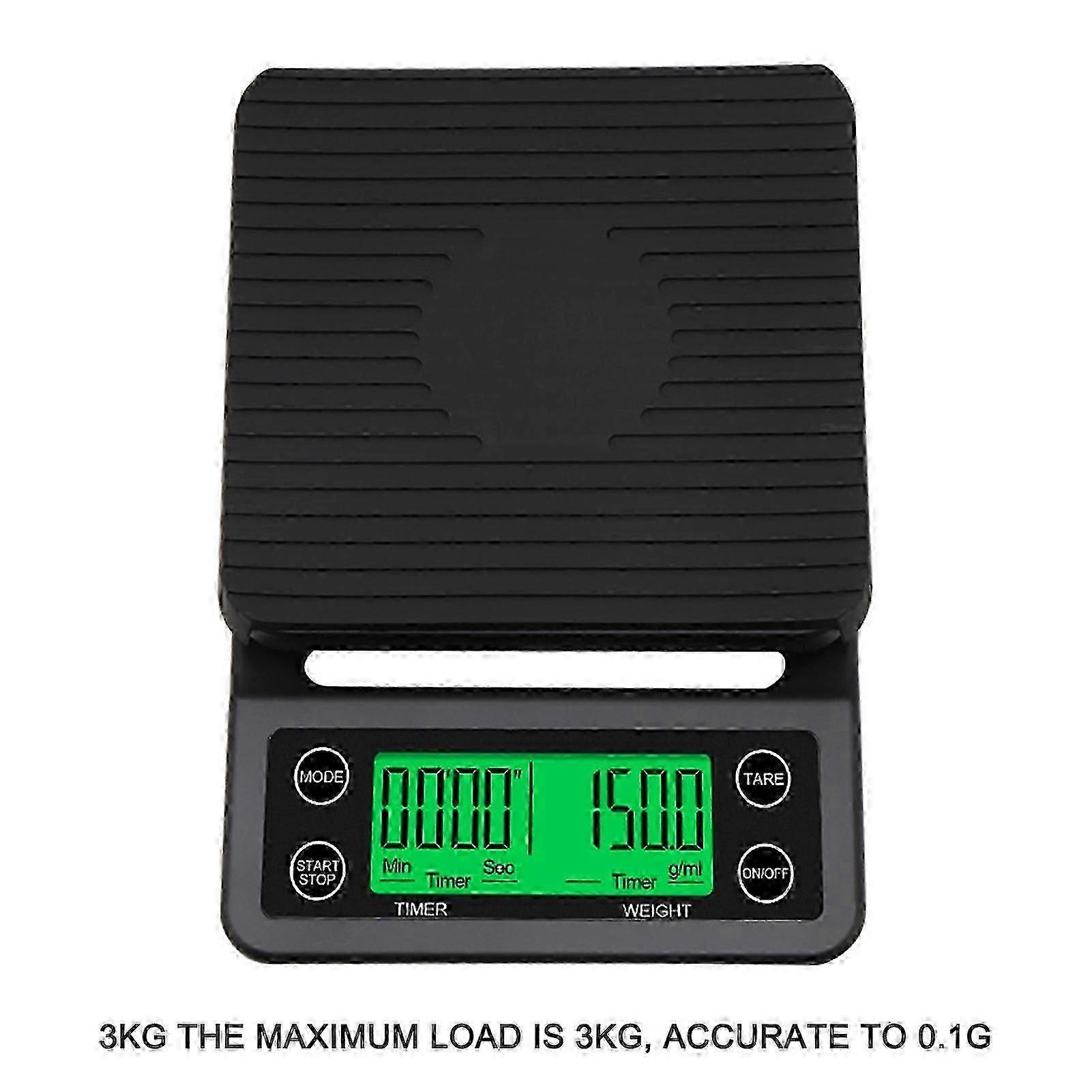 Exquisite Accurate Electric Kitchen Scale,Coffee Scale with Timer High-precision Kitchen Scale Mini Electronic Platform Scale Food Weighing Scale 3kg/