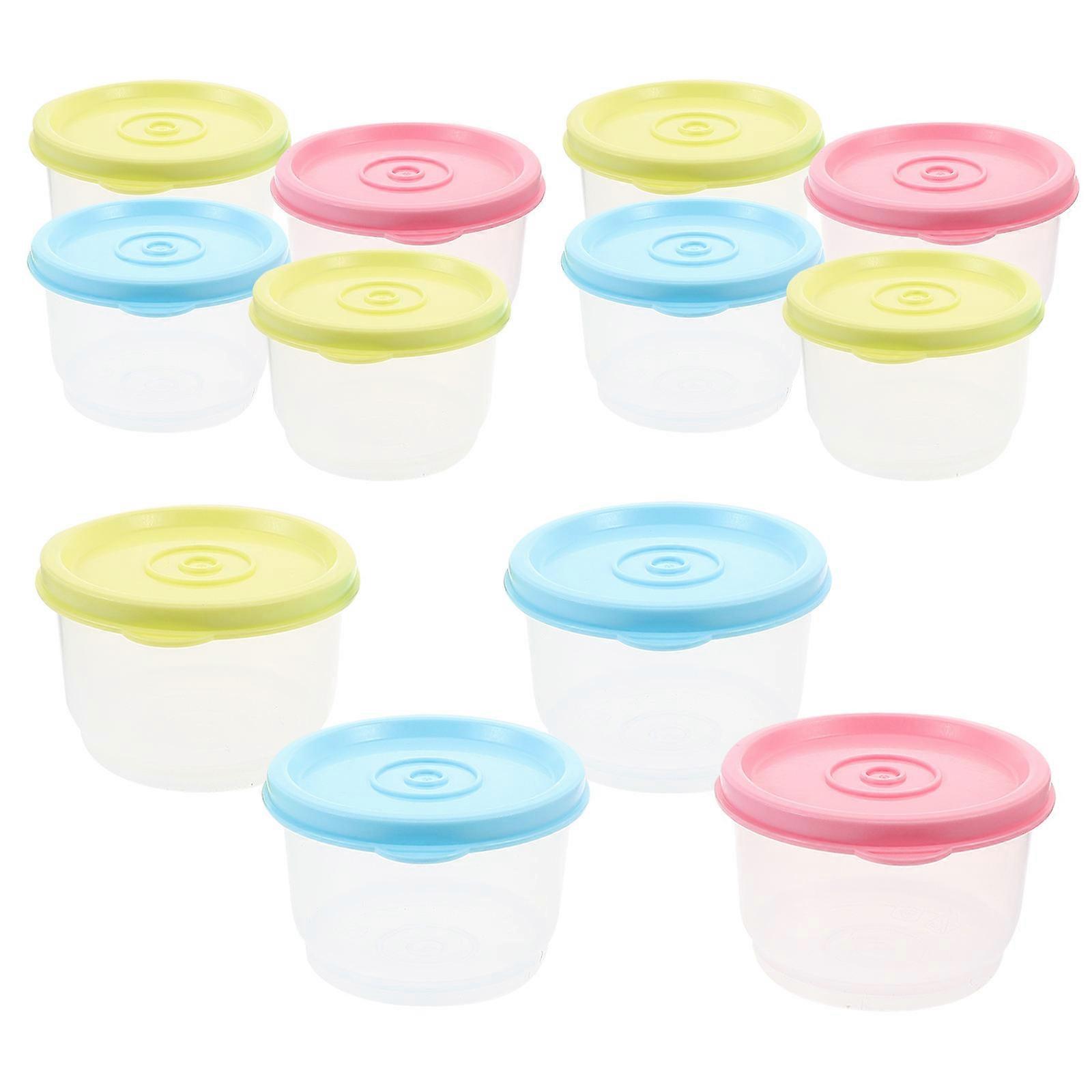 Food Preserving Container Round Storage Box Refrigerator Safe Compact Lightweight 12Pcs