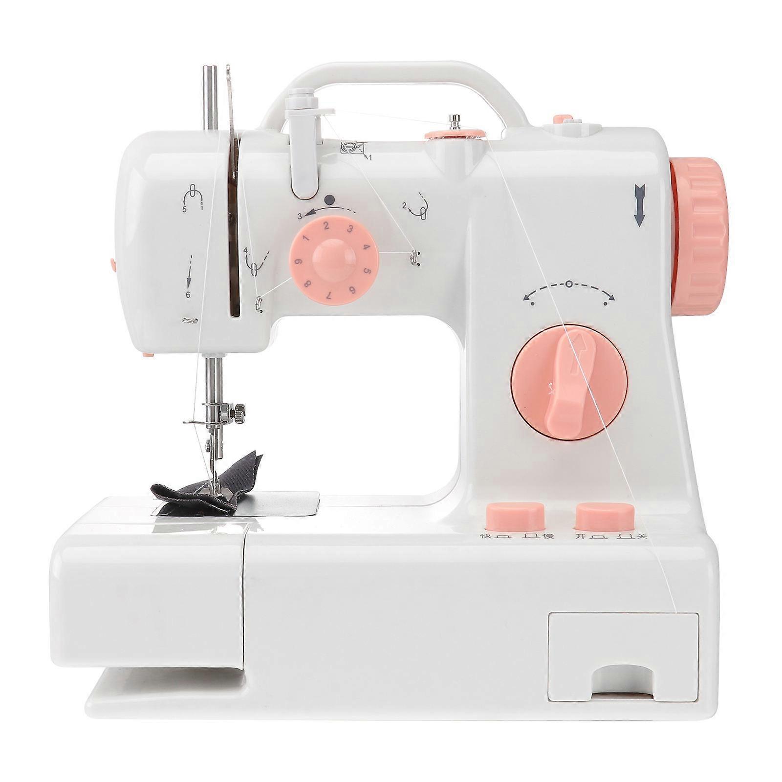 Beginner Small Sewing Machine Mini Handheld Electric With Dual Power Supply And Mini Drawer For Quilting 1 Set