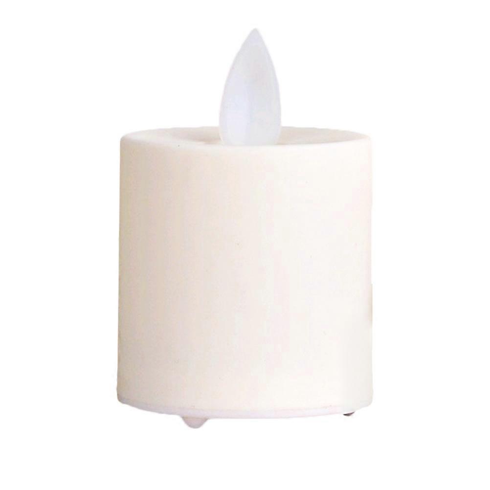 White LED Electric Flickering Candles for Decor Safe with Glitter Candle Light 2pcs