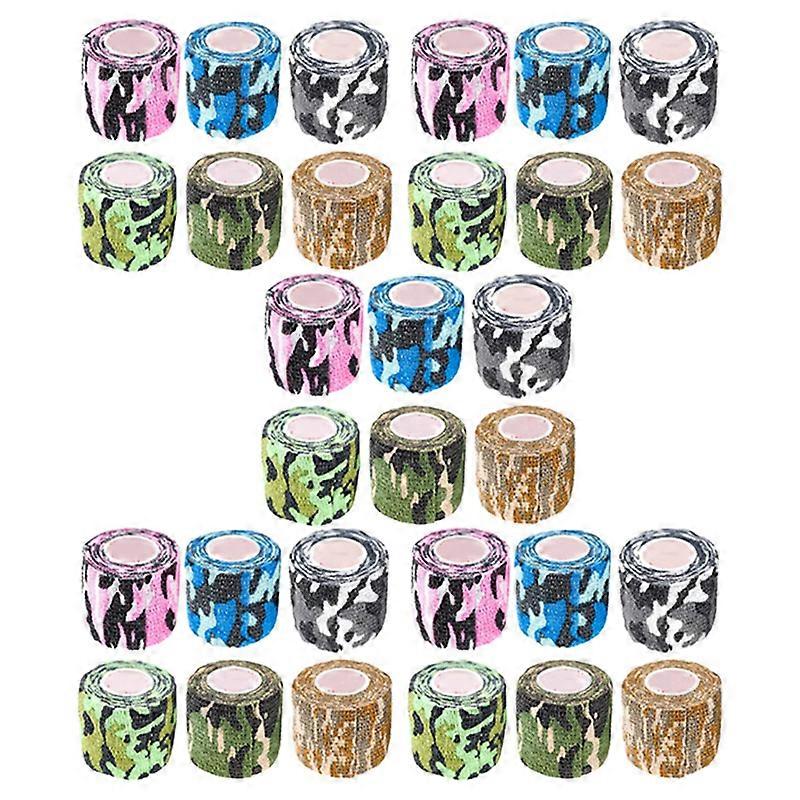 30 Roll Wrap Tape Bulk (Assorted and Camouflage Colors Random) Vet Tape Self Adhesive Adherent