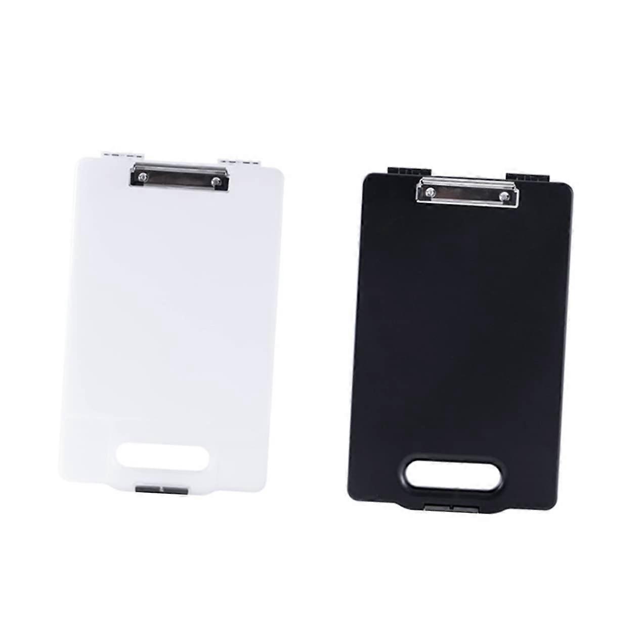 Clipfolder Clipboard A4 Size, Stackable Storage Box, Portable File Folder, For Papers, Black, 40.5 x 25.1 cm