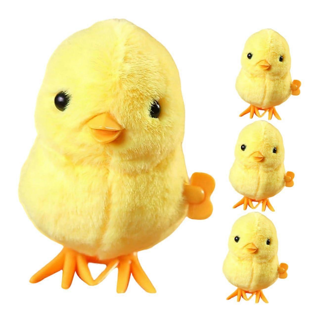 4 Pieces WindUp Chick Plush Chick Bouncing Wind Up Toy for Party Toys for Boys