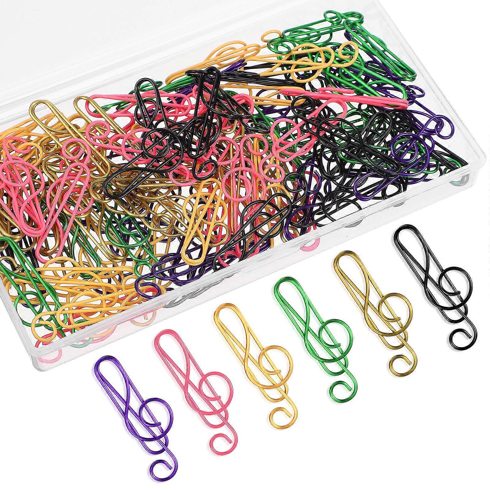 Musical Note Paperclips   100pcs Colorful Metal Clips for Office, Decorative Use for Files, Memos, Notes, Photos