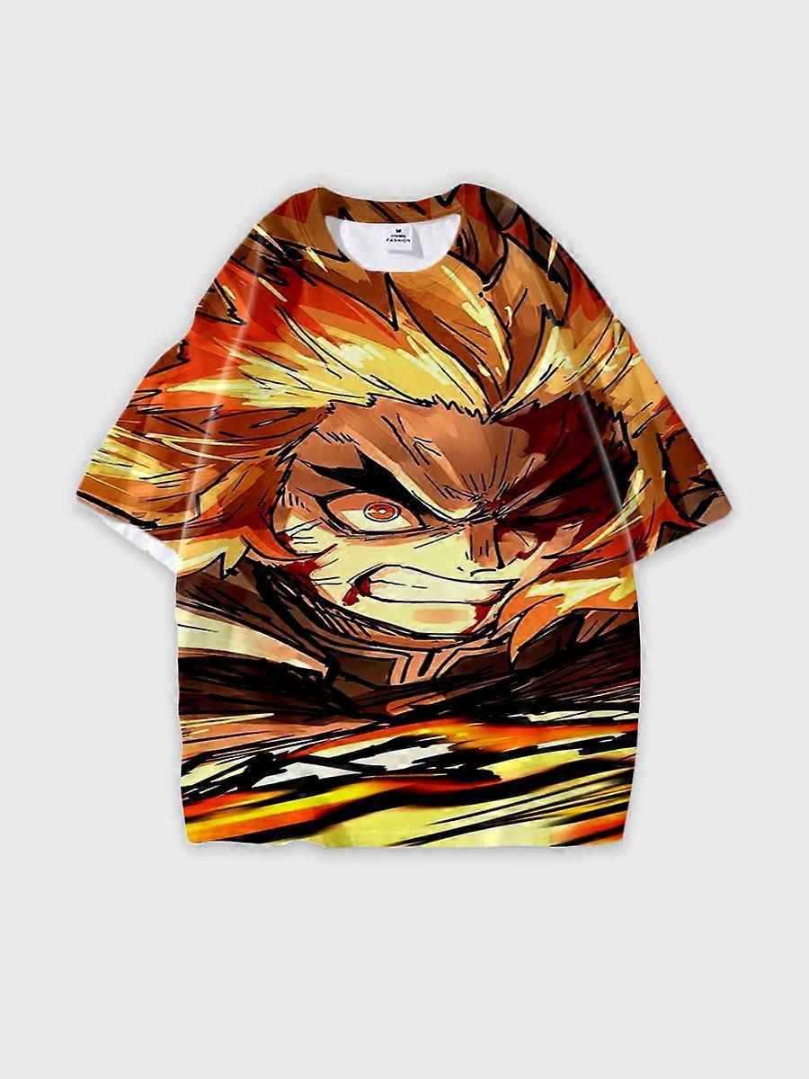 T-shirt round neck Character Pattern loose short sleeve P462