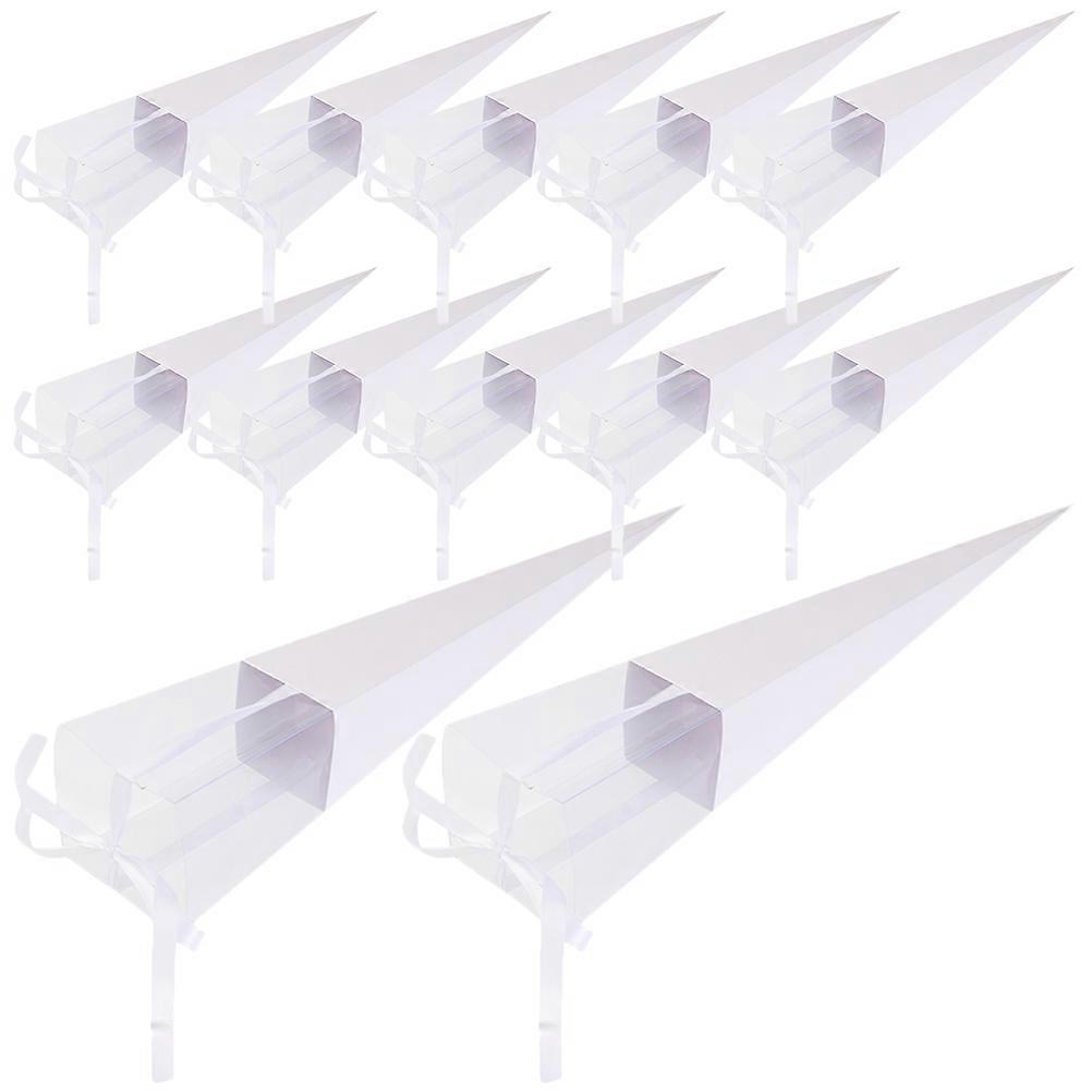 Floral Boxes Single Flower Sleeves For Family Members 12Pcs White Flower Packaging With Protection Function For Special Occasions