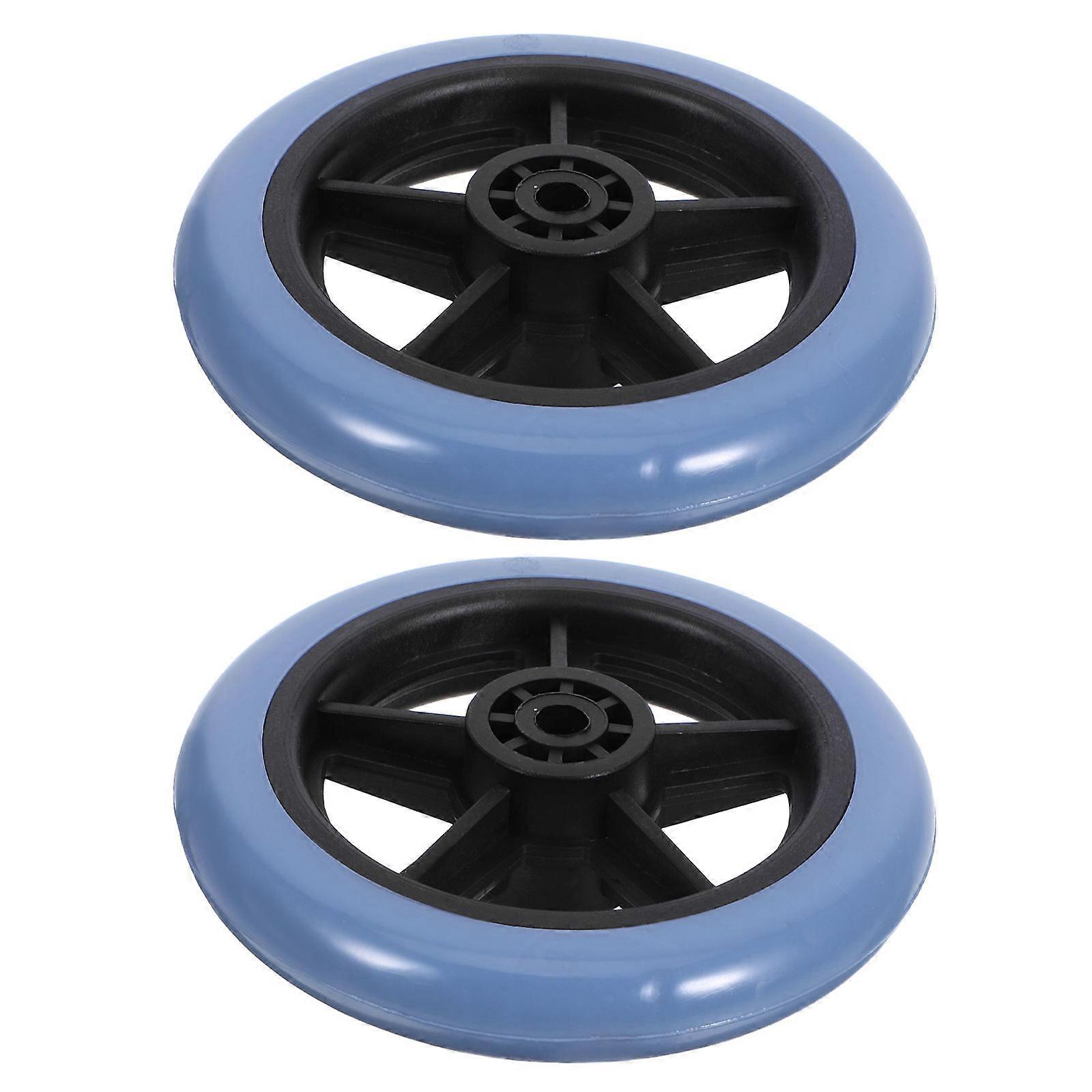 PVC And Metal 2Pcs Wheelchair Wheels Suitable For Elderly Provides Durable Replacement Wheel For Smooth And Reliable Operation