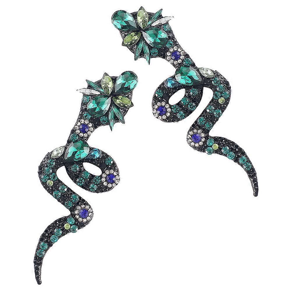 a refined and engaging product description based on your input:
**1 Pair Snake Earrings for Women – Rhinestone Statement Earrings – Lightweight &