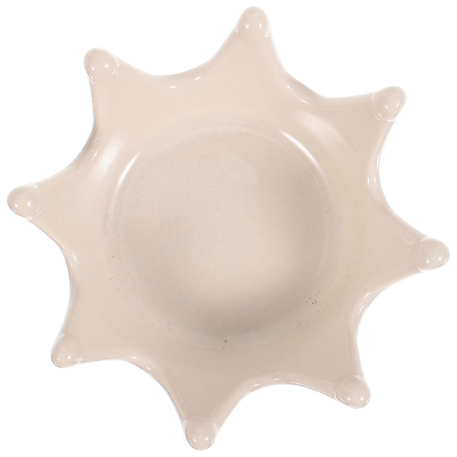 Hemoton Seramik Taç Şekilli Mücevher Tepsi Biblo Görüntü Dekoratif Tabak