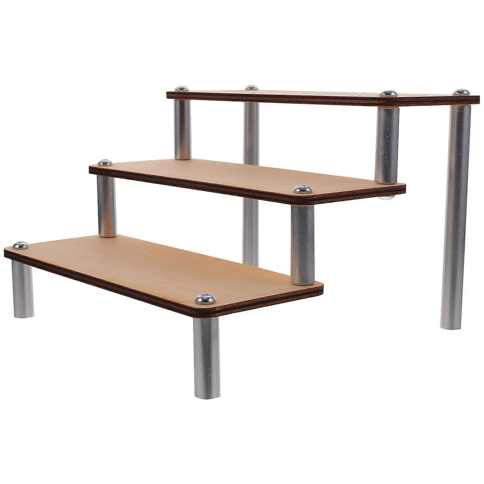 Wooden Riser Display Shelf Multi tier Perfume Organizer and Figure Stand