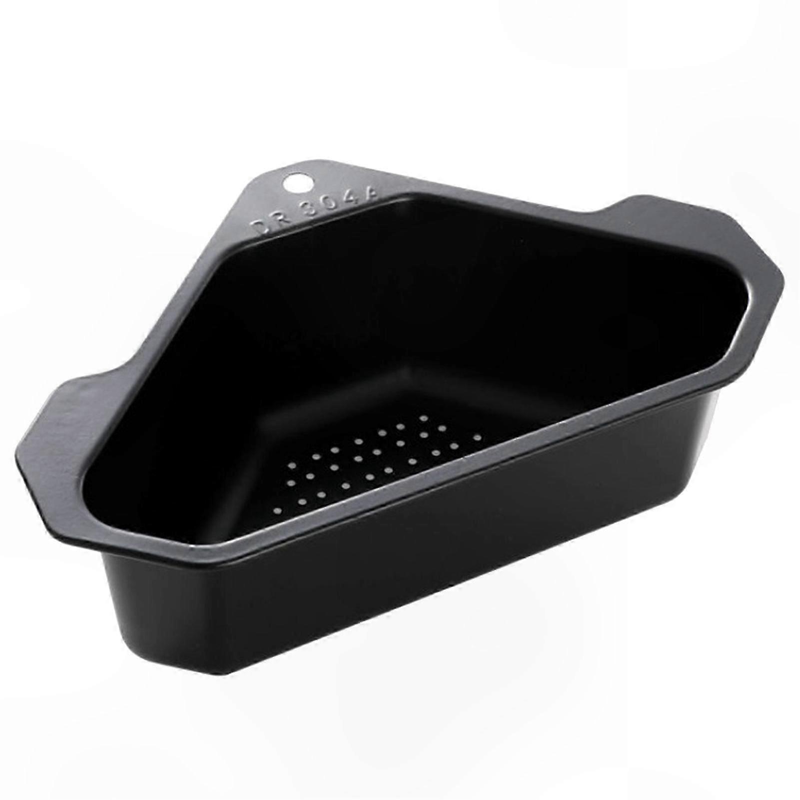 Triangular Stainless Steel Drain Basket with Hook for Kitchen Use Food Grade Strainer for Fruits and Vegetables Easy to Hang and Clean