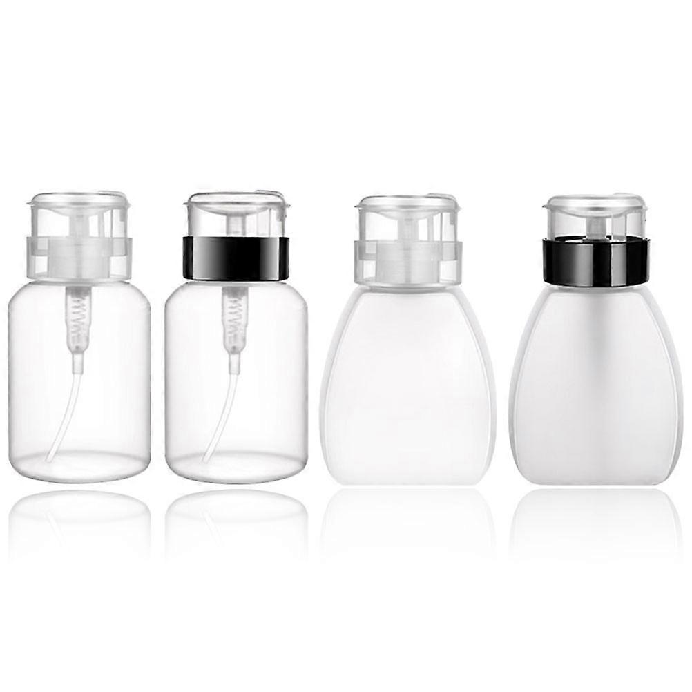 Transparent Plastic Pressing Bottles for Storage Use with Wide Mouth and Durable Design 4 Pieces