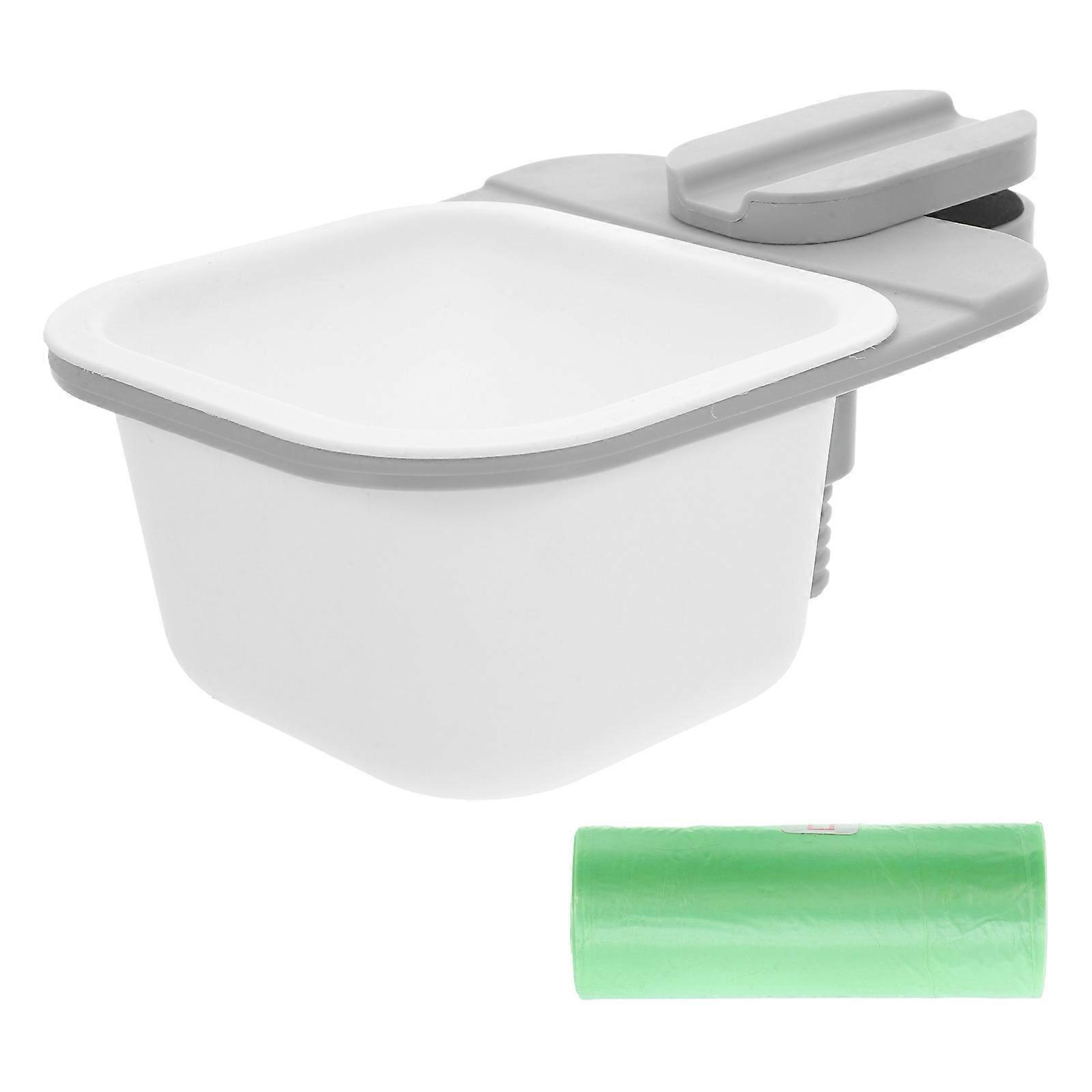Hanging Trash Can Rotatable Clip-On Compact Size Easy Waste Disposal For Office Workers Light Grey 1Set