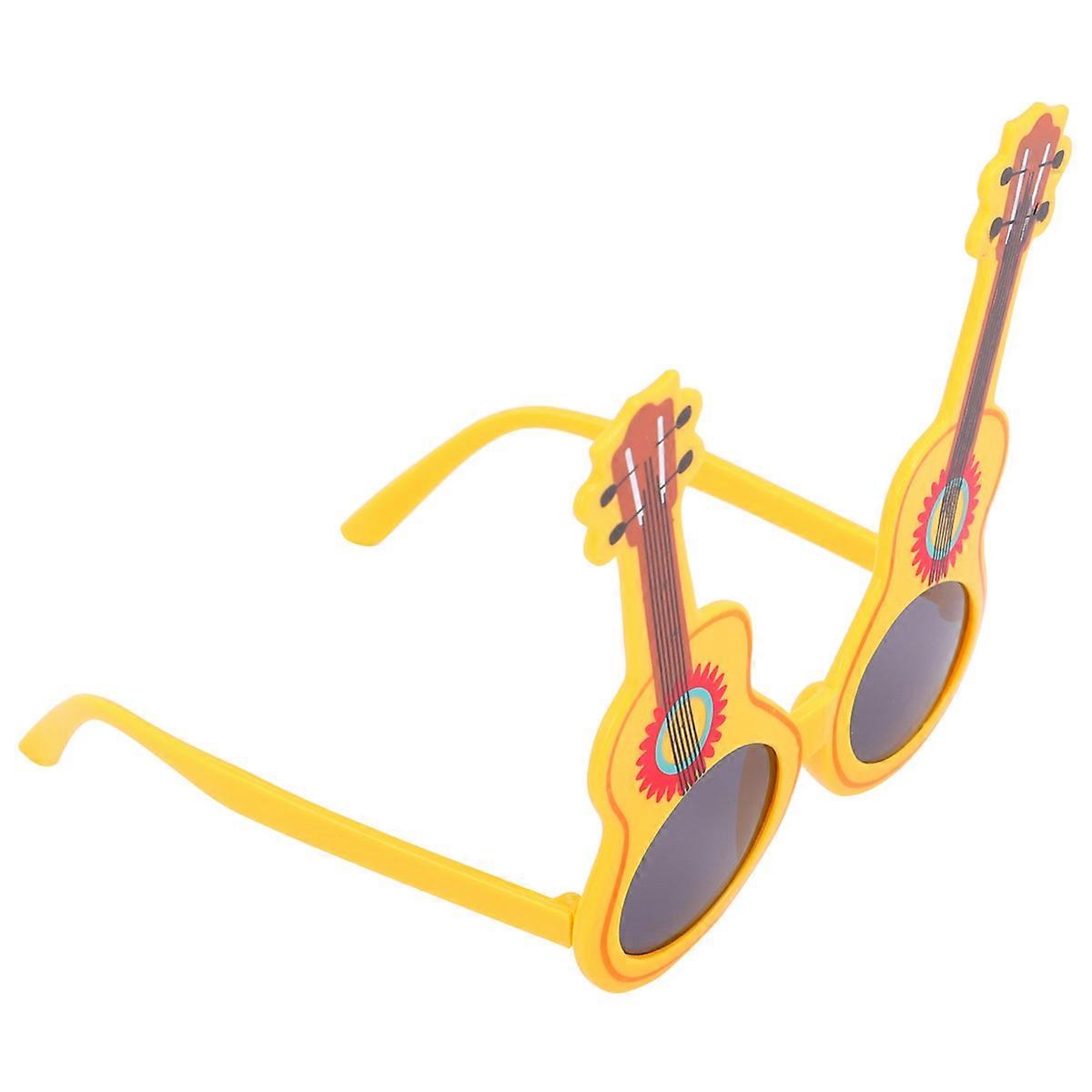 زي نظارات على شكل جيتار مع هيكل بلاستيكي قوي لتزيين الحفلات بألوان متنوعة