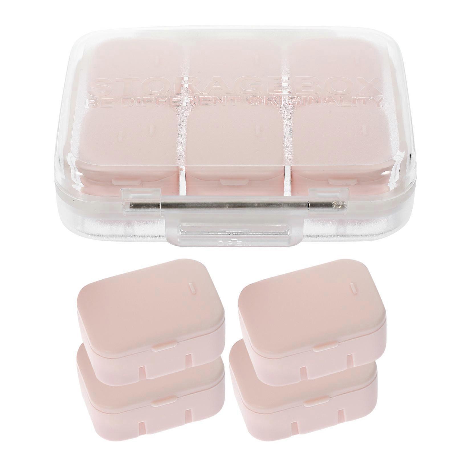 حامل سفر متعدد المقصورات متعدد المقصورات لمنظم الأدوية المحمول للبالغين يتميز بتصميم مستطيل الشكل 1 بتصميم طويل العمر