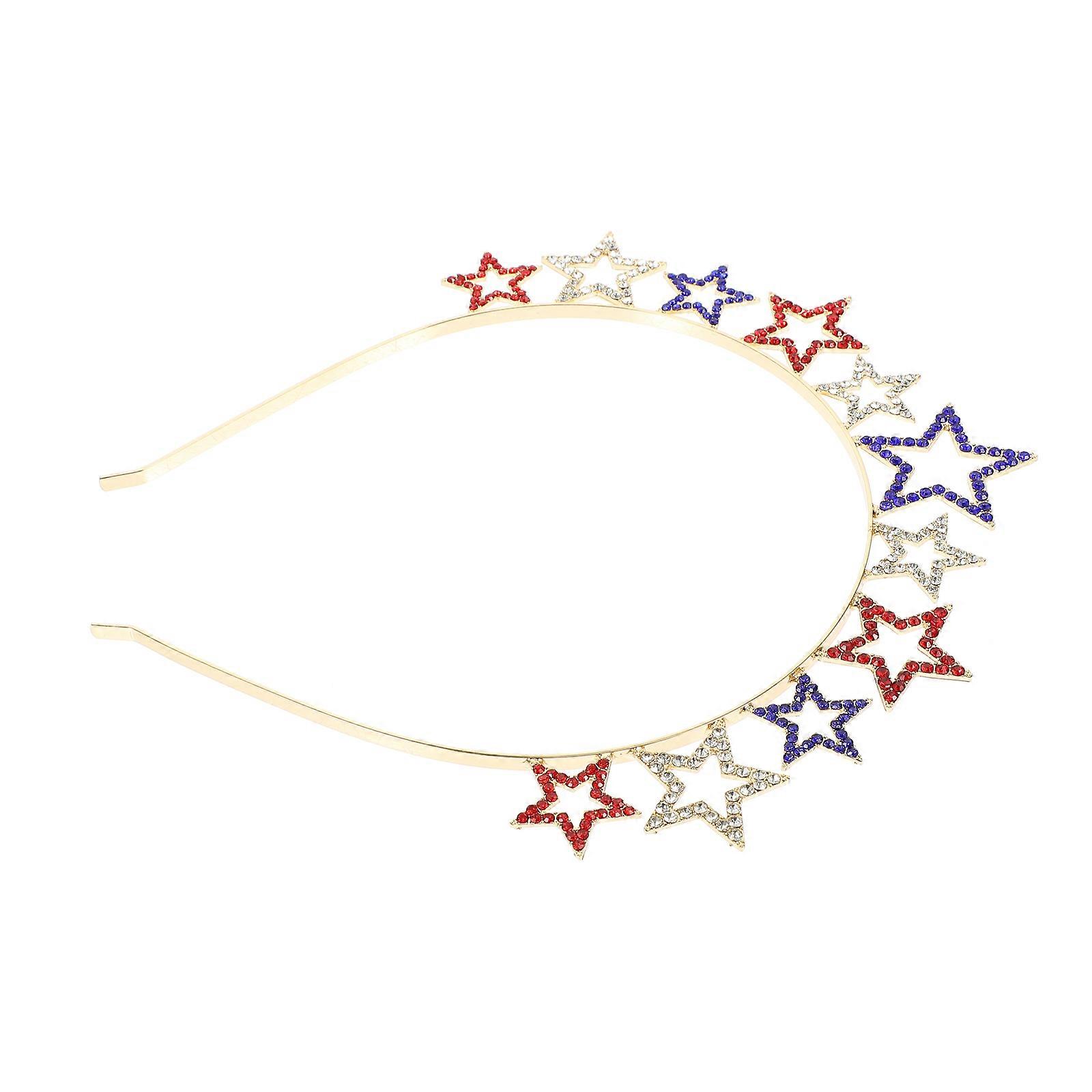 Lightweight Alloy Pentagram Star Headband with Rhinestones for Party Festival Costume Accessory