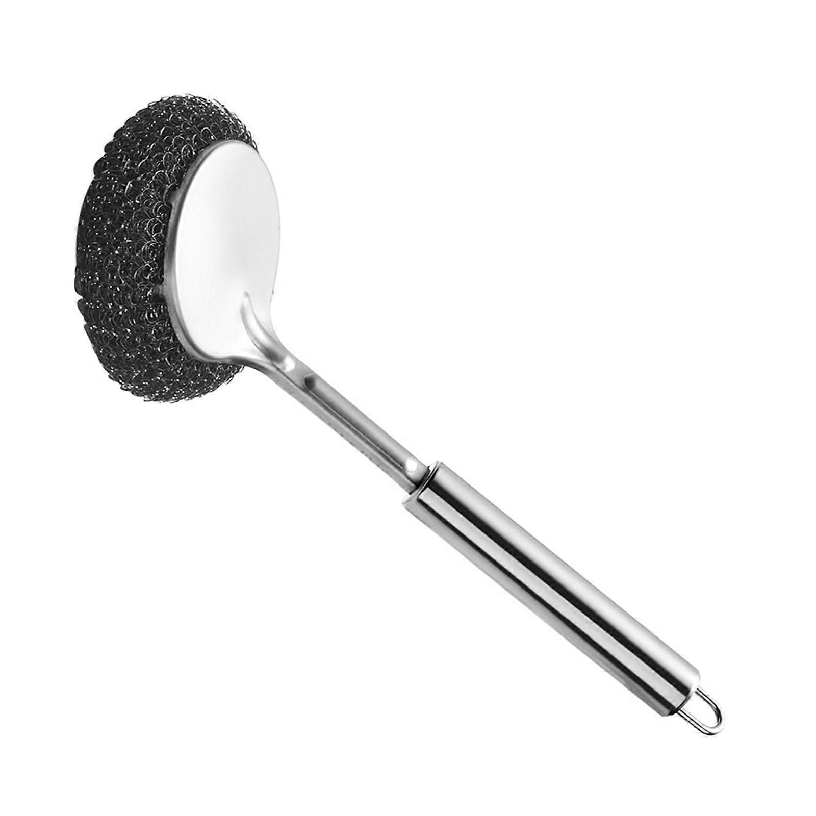 Stainless Steel Wool Scrubber with Handle Pots Scrub Cleaning