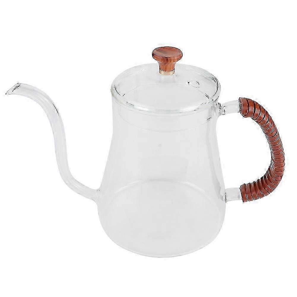 600ml Thickened Glass Gooseneck Kettle for Coffee & Tea