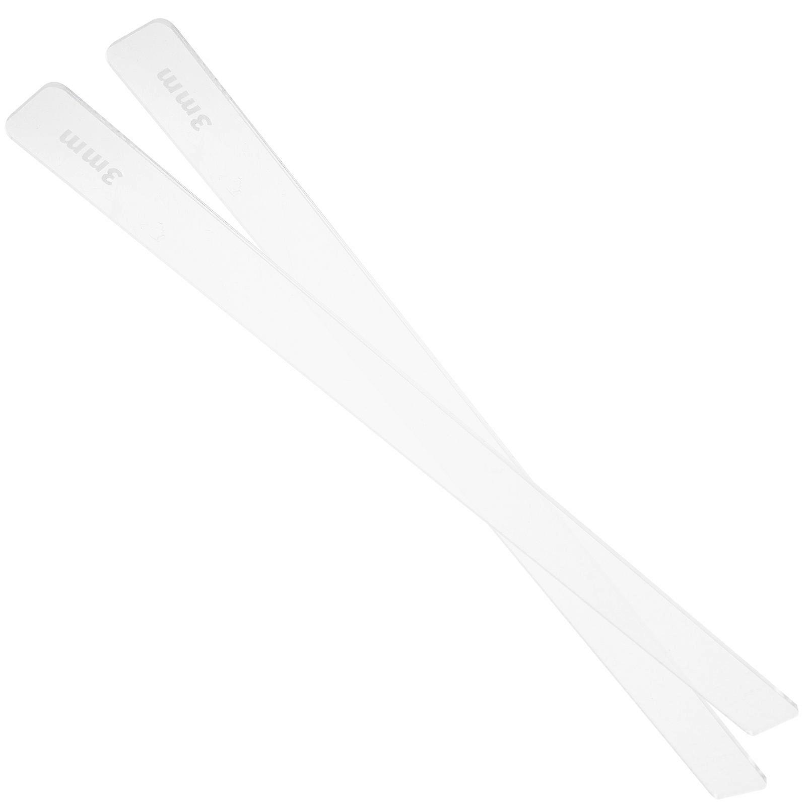 2Pcs French Rolling Pin Sticks Acrylic Baking Ruler and Flat Ruler for Dough Thickness Measurement
