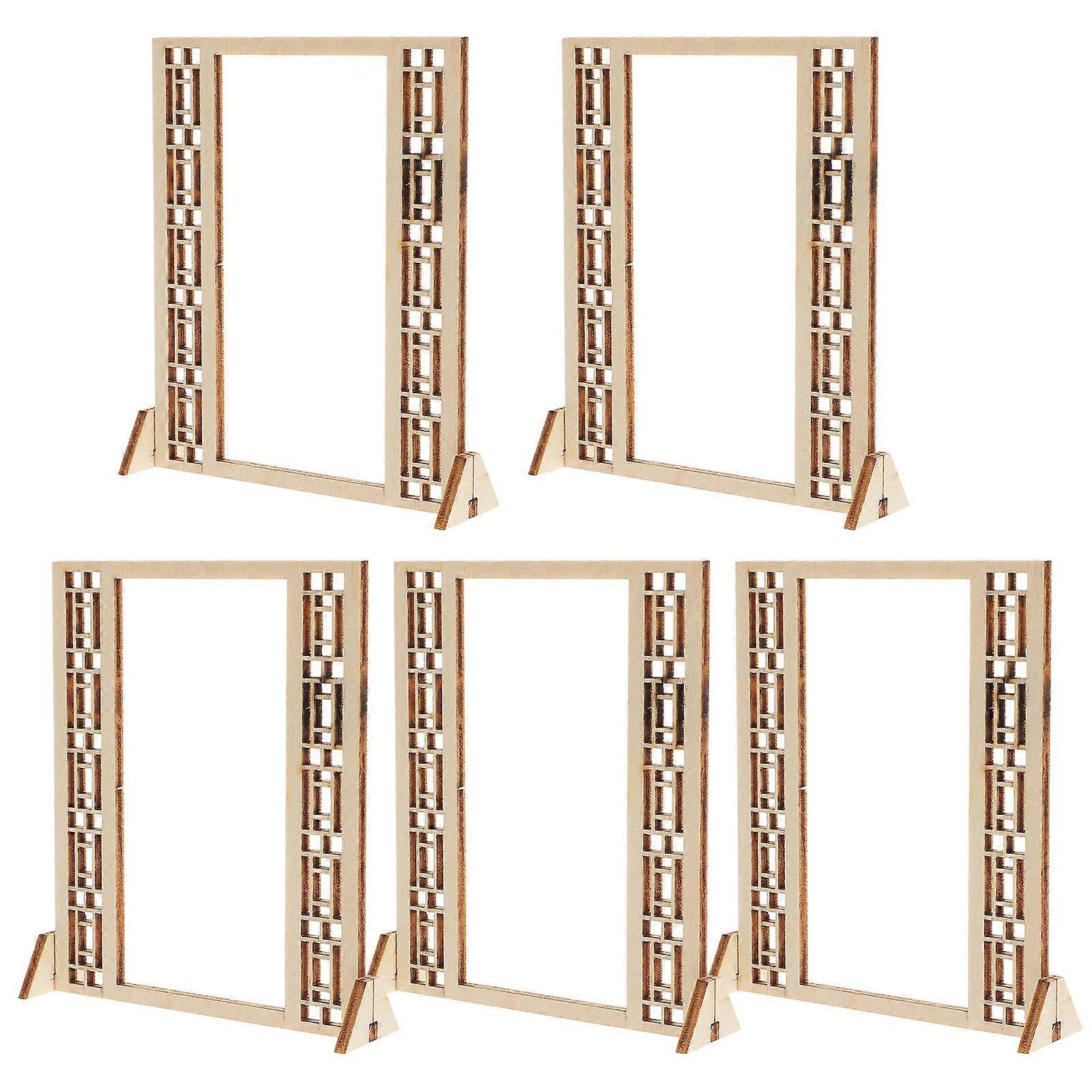 Mini House Screen Model 5Pcs Realistic Shape Toy For Micro Landscape Layout Light Brown Safe Material