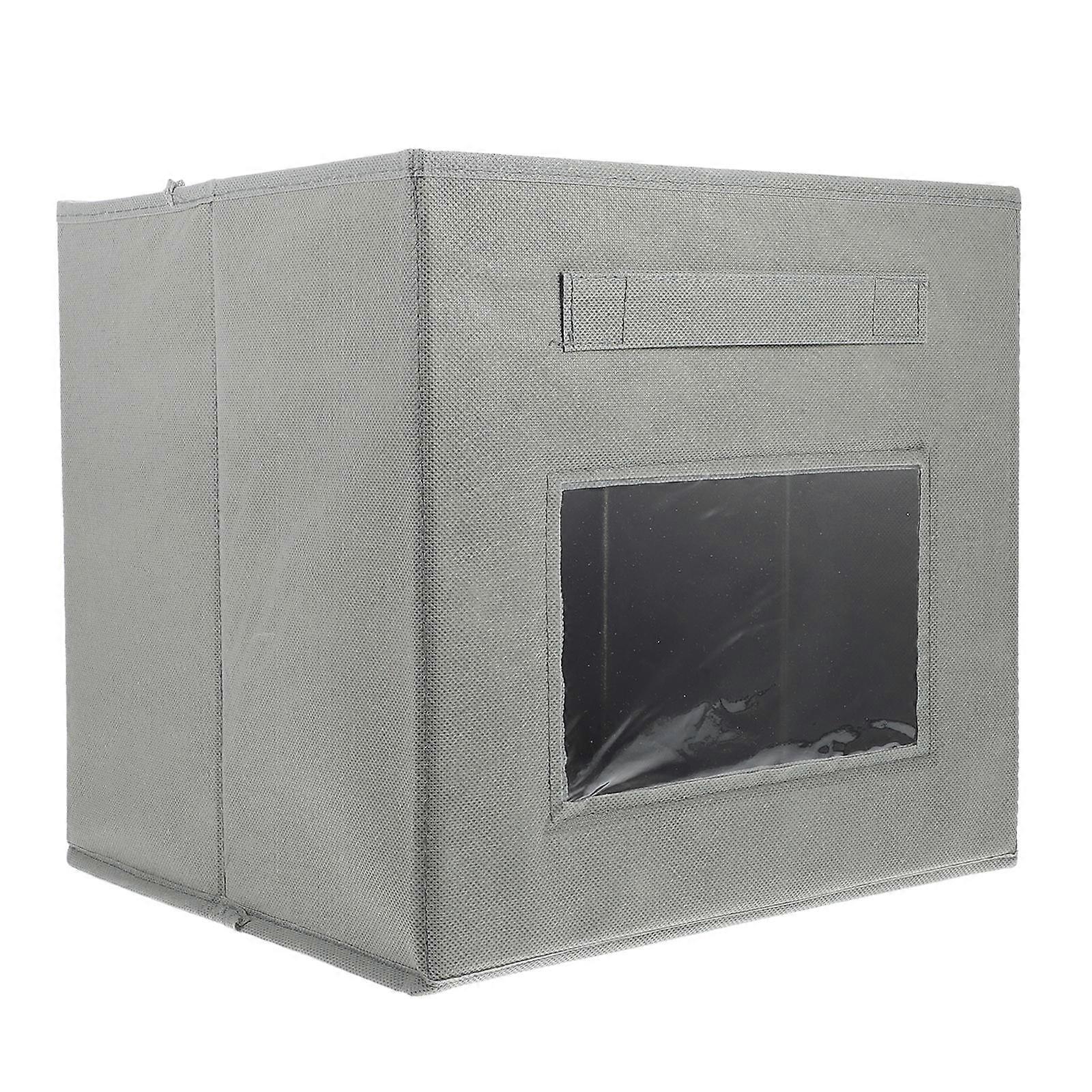 Toy Bins Clothing Storage Organizer Square Transparent Window 28x28x28cm Home Users 1Pcs