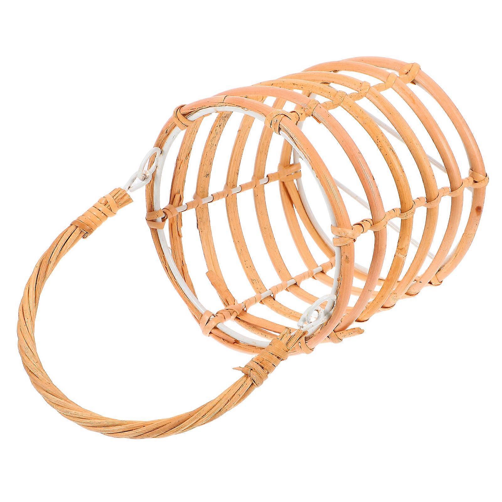 Rattan Lantern Rustic Handmade Woven Lantern with Handle Candle Holder