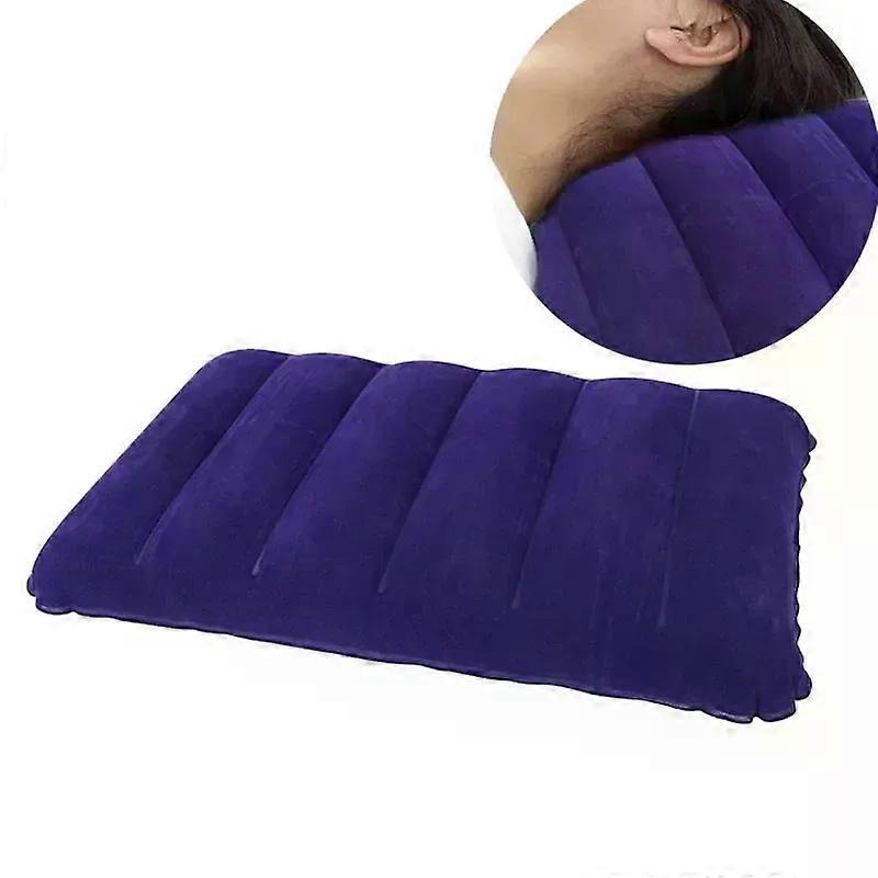 Foldable Pillow Outdoor Travel Sleep Pillow Air Inflatable Portable Break Rest Pillow Blue