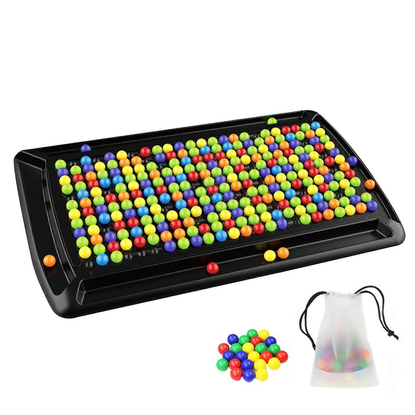 Rainbow Bead Chessboard Game – Colorful Sorting Beads Desk Ball Set Rainbow Ball Removal Game Educational Toy