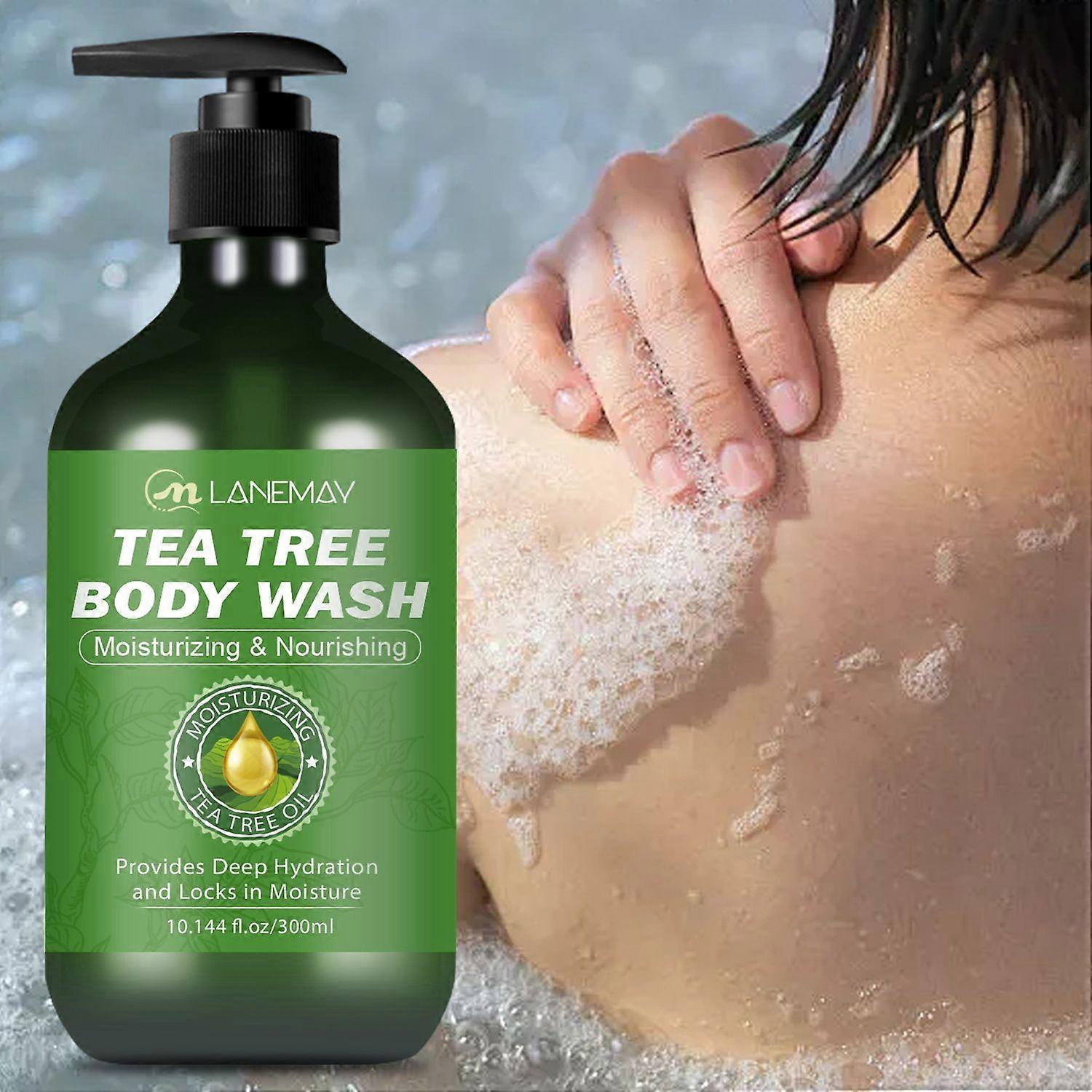 Nettoyant pour le corps à l’arbre à thé, aide à apaiser les démangeaisons et la peau sèche, Nettoyant pour le corps contre l’acné du dos, Nettoyant pour le corps à l’huile d’arbre à thé pour l’acné du dos, les odeurs corporelles et l’hydratation