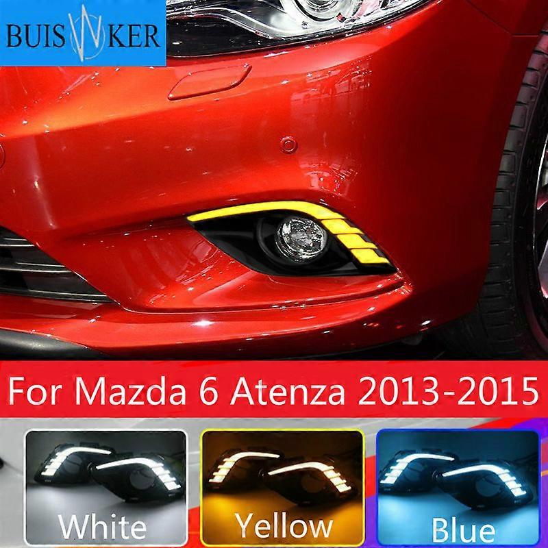 Applicable For Mazda 6 Atenza 2013 2014 2015 Turning Signal & Dimming style relay 12V LED car DRL daytime running lights with fog lamp hole