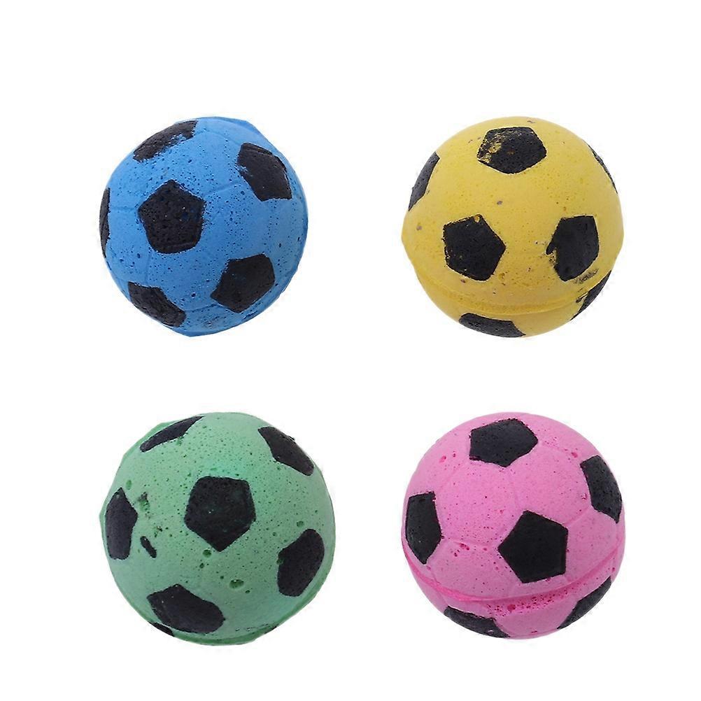 Interactive Cat Toys 12 Pcs Strengthen Friendship Pet Exercise Assorted Color Soccer Ball Shape