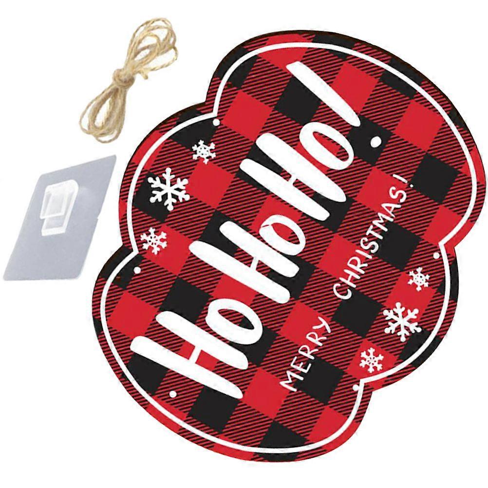 Wood Hanging Decorations For Christmas Celebration 30x24.8cm Red Rectangular Wall Decoration 1 Set