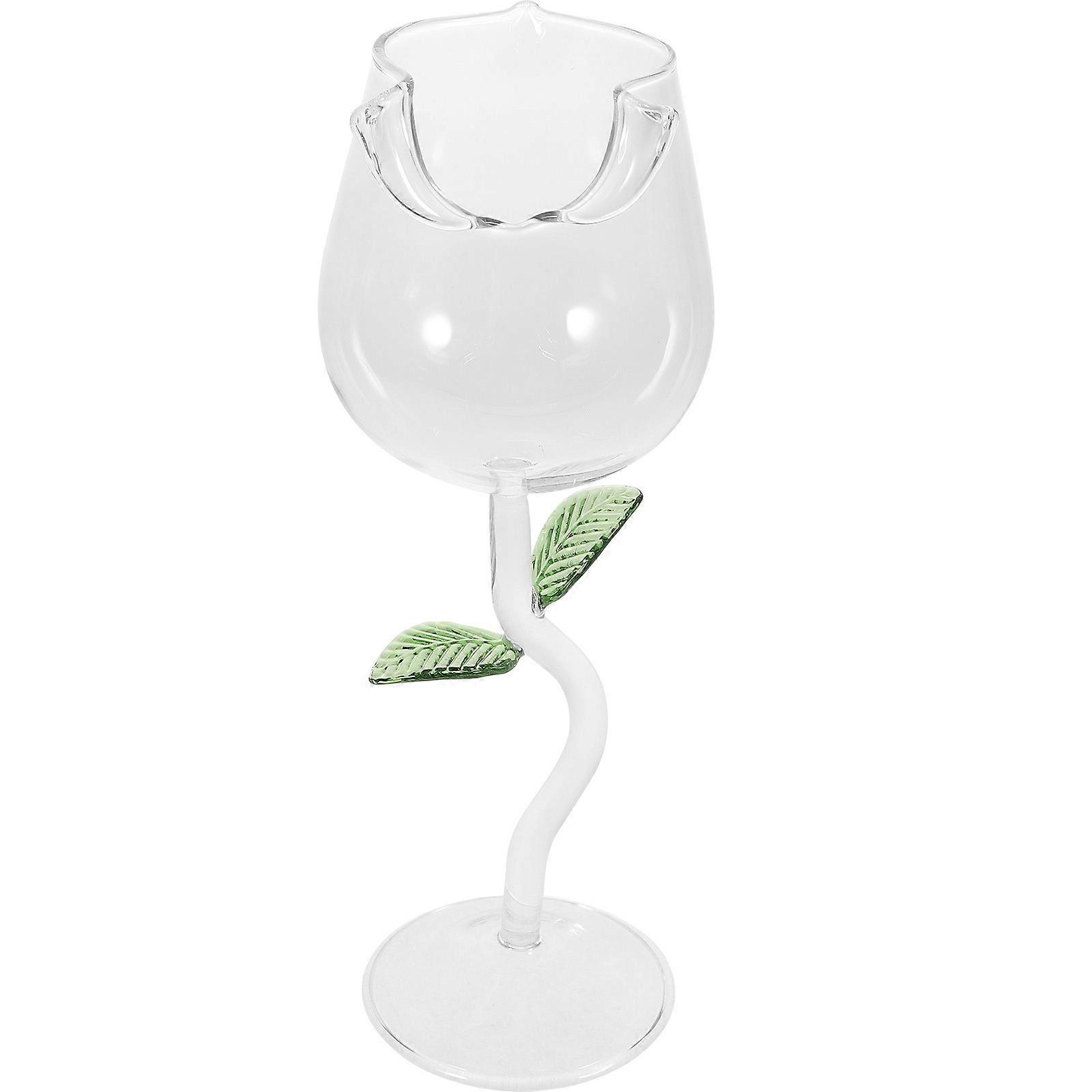 Stylish Glass Goblet For Party 280ml Rose Shape Elegant Design 1Set