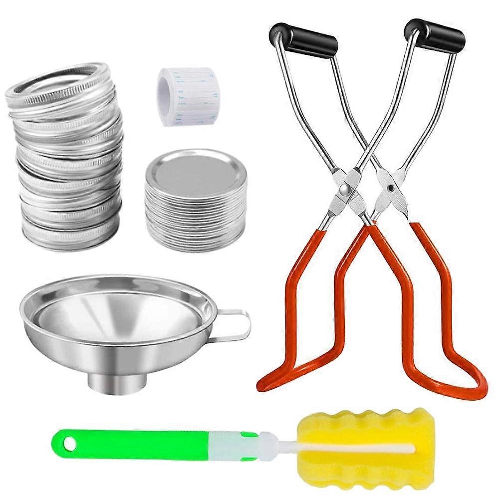 ステンレススチール製缶詰ホルダーセット、滑り止めジャークランプと漏斗付き、広口ボトルと缶詰アクセサリー用