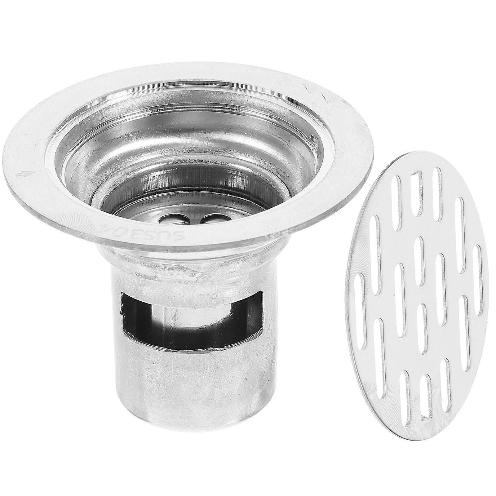 Floor Strainer Stainless Steel Rustproof Drainage Kitchen Bathroom Use 8x6CM 1Set