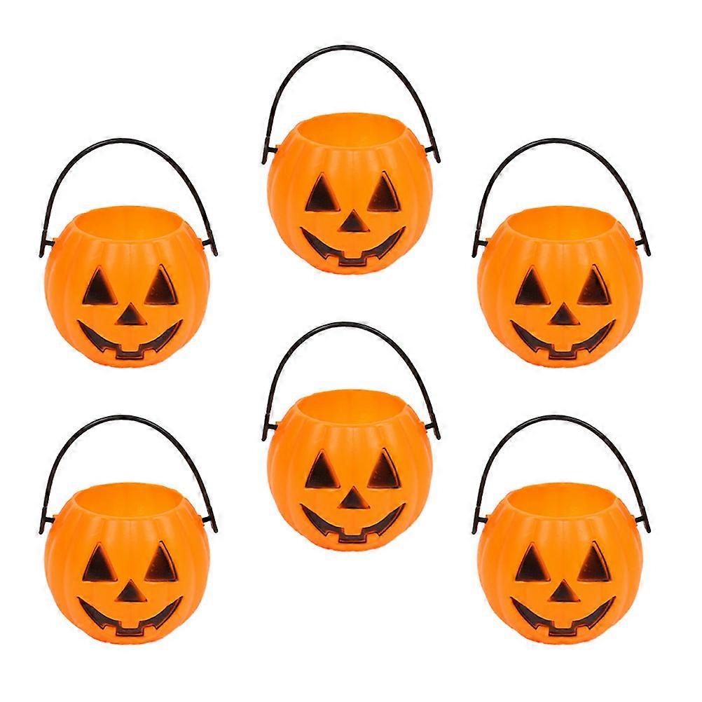 a refined and engaging product description based on your input:

 

**6PCS Halloween Pumpkin Bucket Ornaments – Festive Decor with Delicate