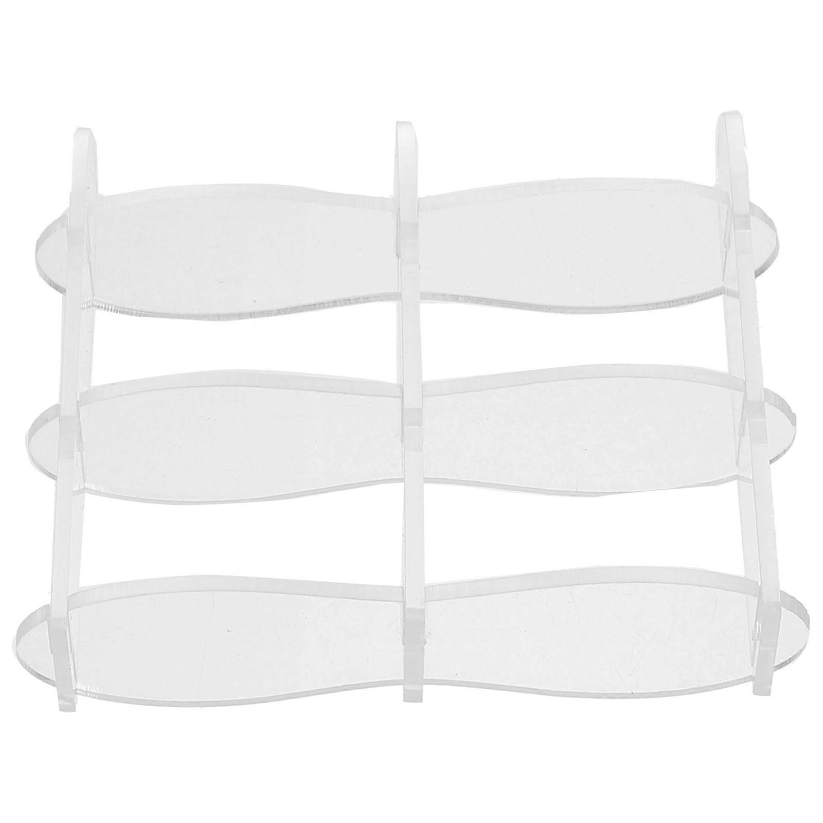 Miniature Shelf Acrylic Storage Rack Doll House Accessories 8x7cm Rustic Design 1Pcs