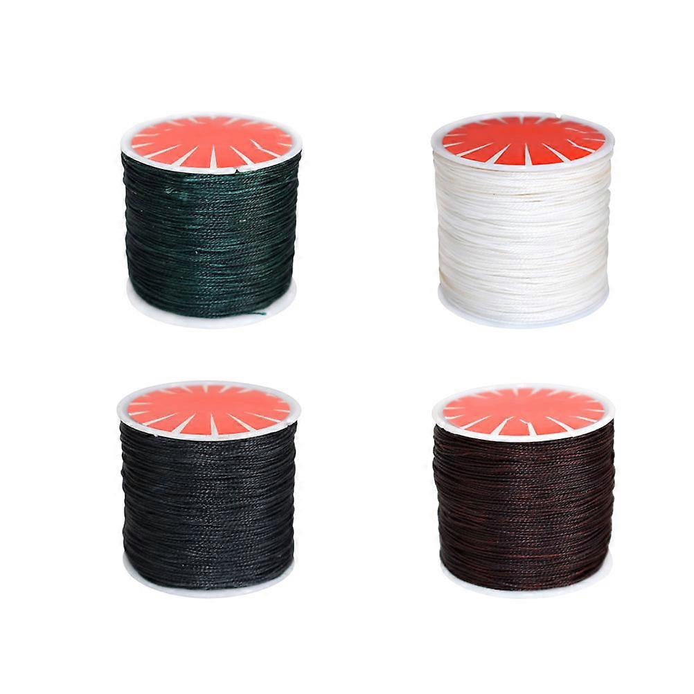 4PCS 0.6mm Sewing Wax Thread Hand Stitching Cord Craft DIY Tools Round Waxed Line 70m Dark Grey White Dark Green Black Brown