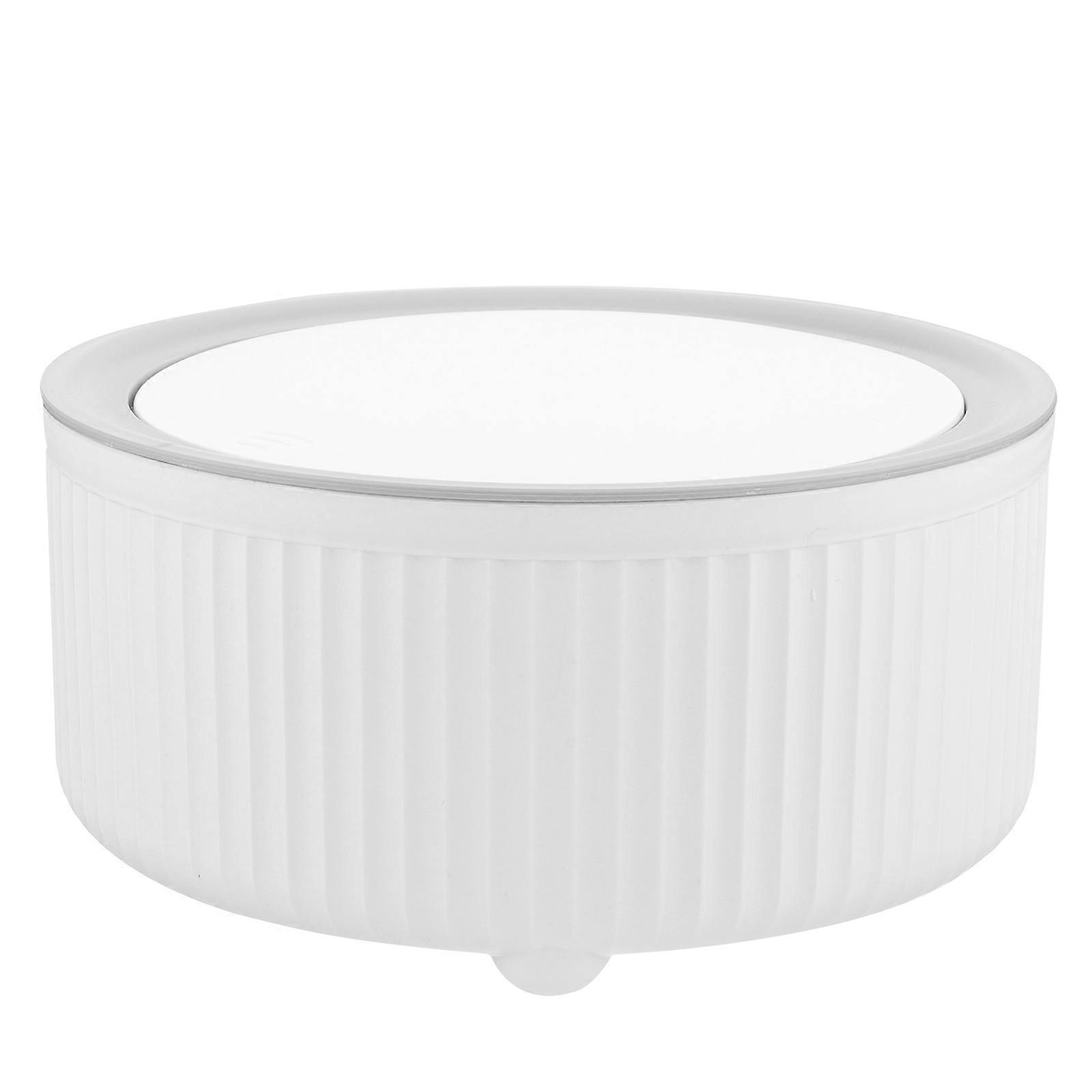 Kawaii Small Trash Can with Lid for Desk Made of Plastic White Color Suitable for Bedroom Study Room Office