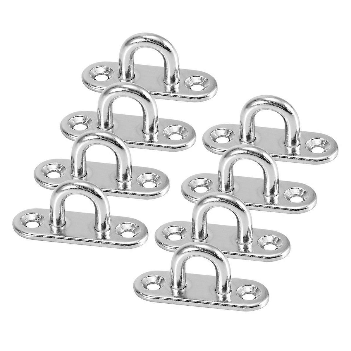 Stainless Steel Oblong Pad Eye Plate For Yachts And Boats Approx 4.5 X 1.5 X 2 Cm Corrosion Resistance 8 Pcs
