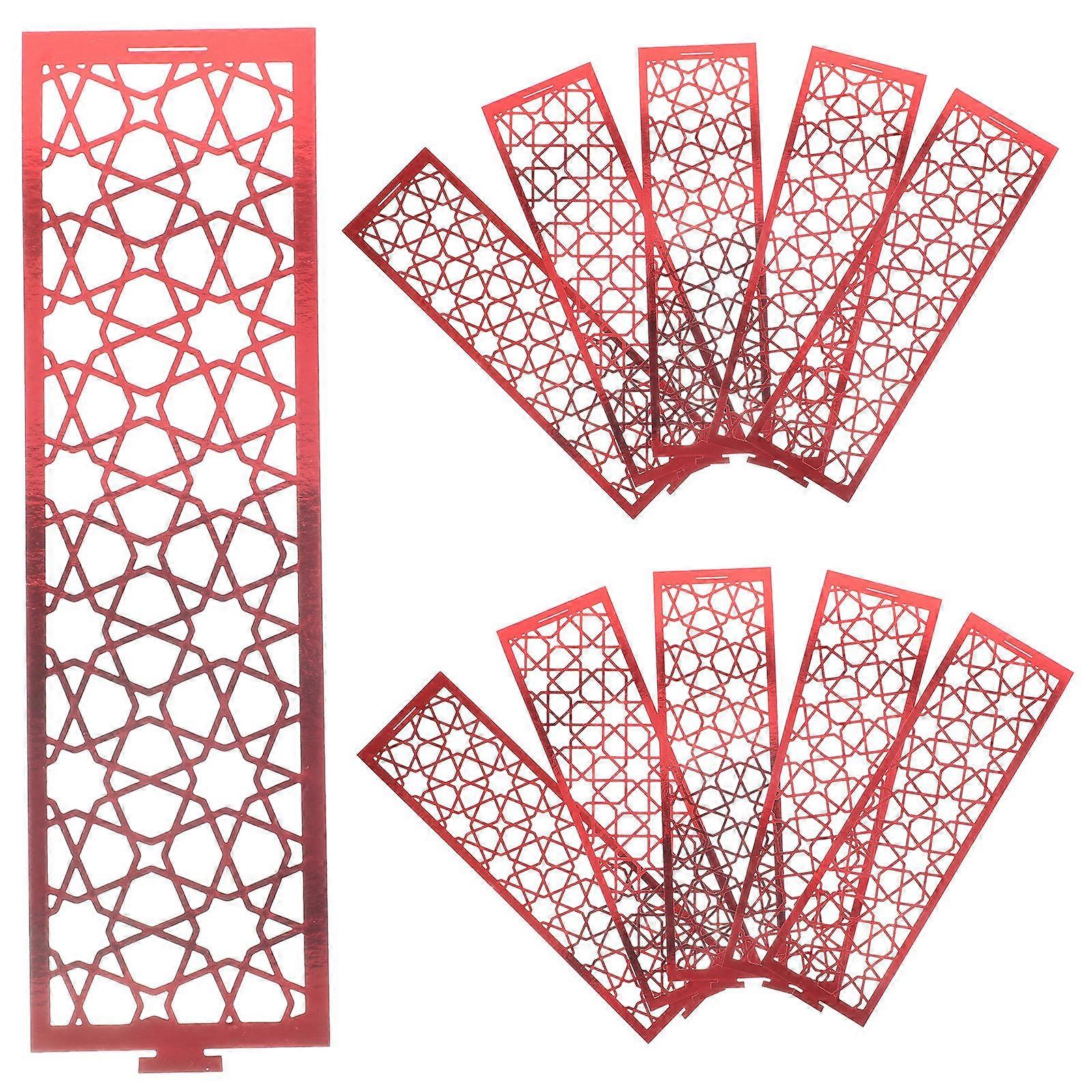 50Pcs Reusable Red Napkin Buckles Hollow Geometric Design Ideal For Home Office Restaurants Bars Cafe Shops