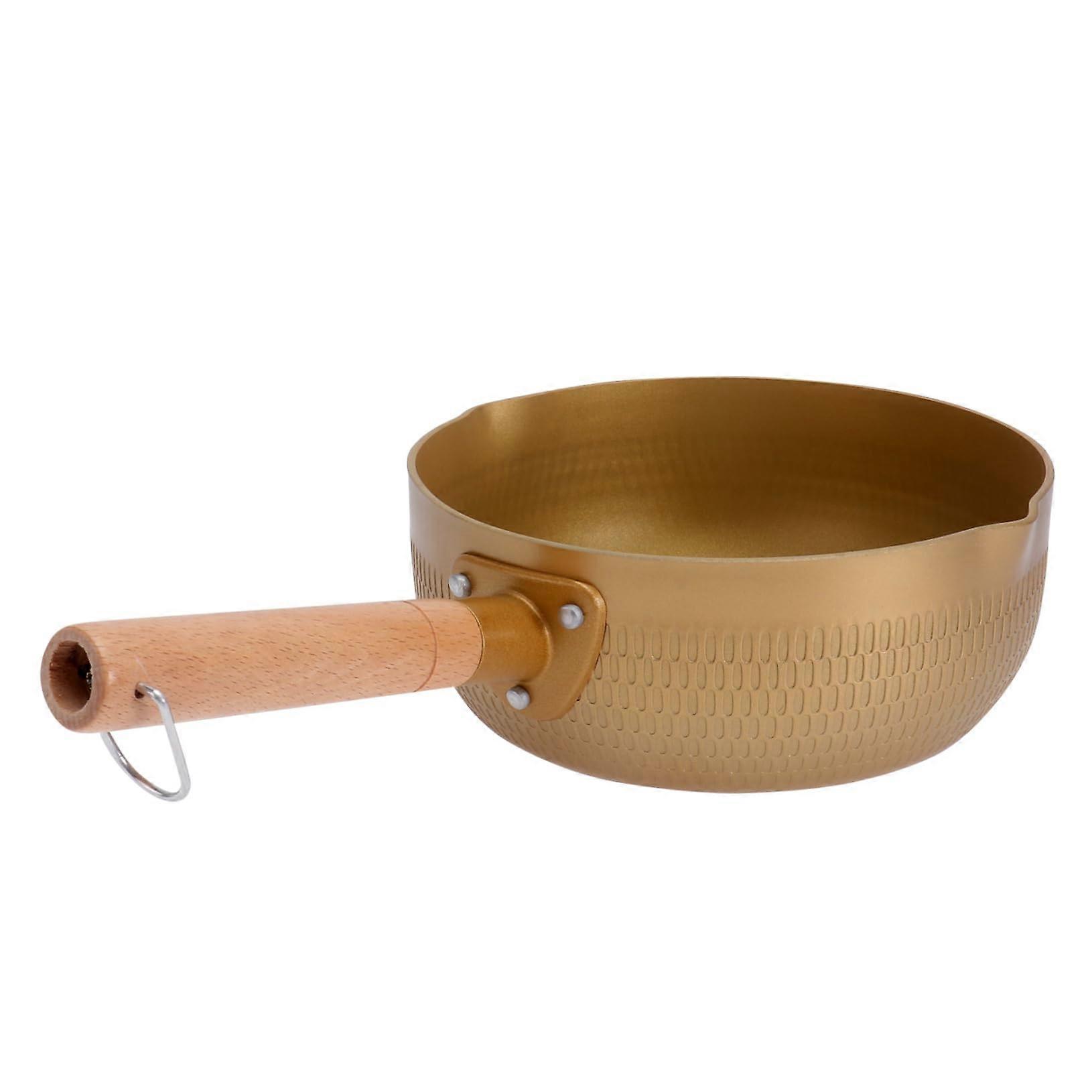 مقلاة الثلج التعريفي غير لاصق وعاء الأسهم مقبض عموم تيرنر أحواض الحليب وعاء الطبخ الحليب سبائك الألومنيوم الذهبي