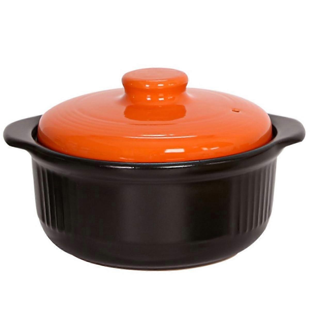 Multifunctional ceramic pot, heatresistant for soup, rice, and stews, with two handles