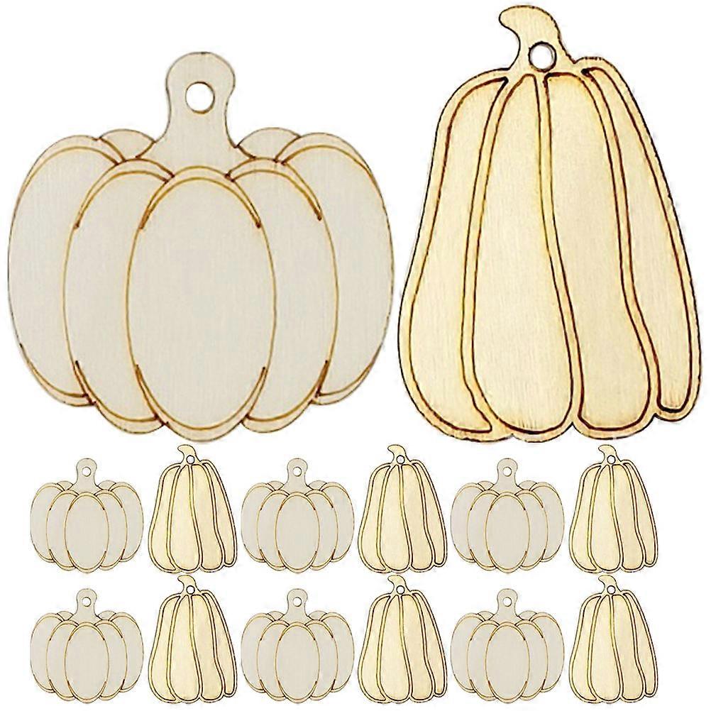 50 قطعة زخارف اليقطين الخشبية للحرف اليدوية ، سطح أملس ، ديكور عيد الهالوين وعيد الشكر ، علامات لصنع وتغليف