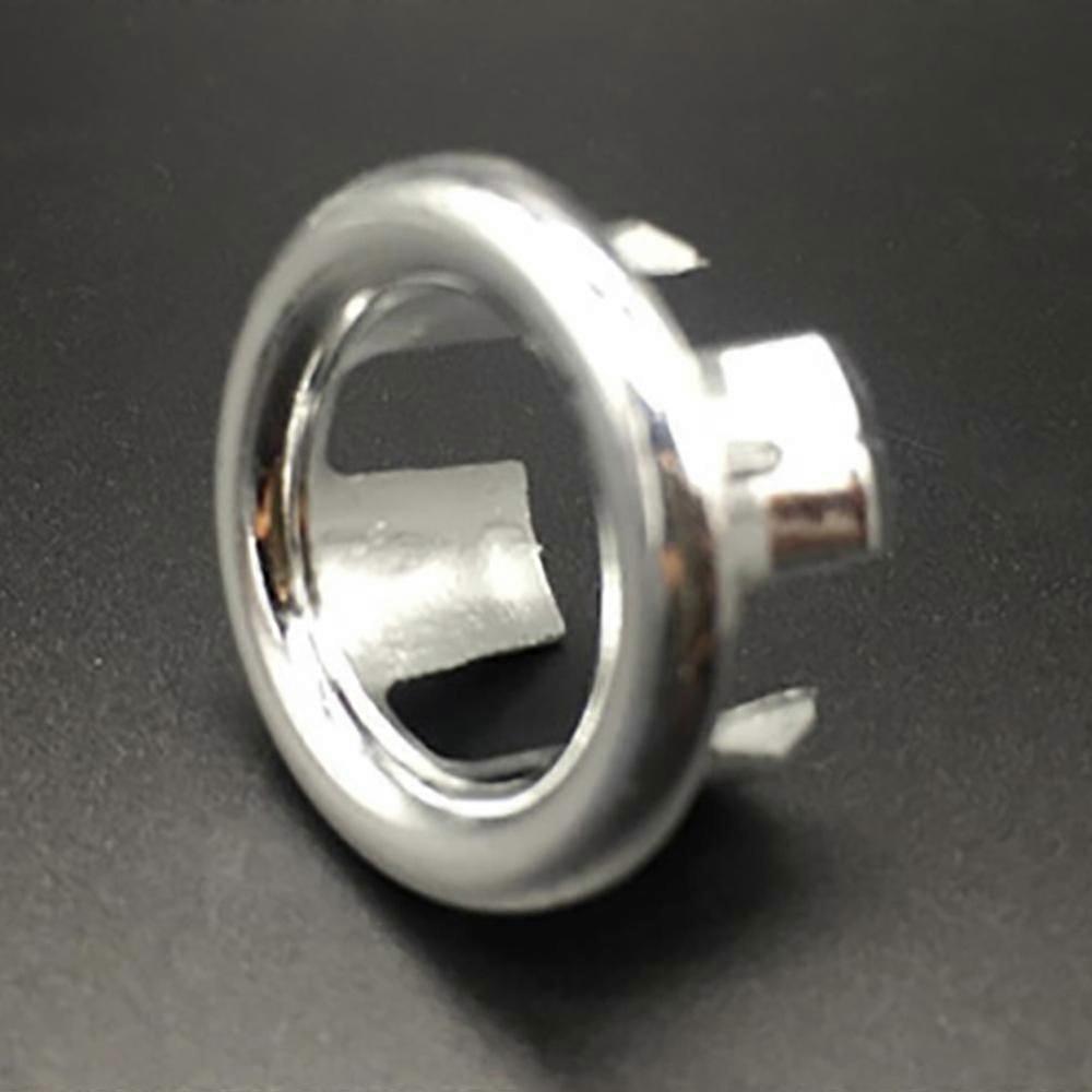 12-Pack Sink Overflow Covers - Stainless Drain Hole Caps (Silver)